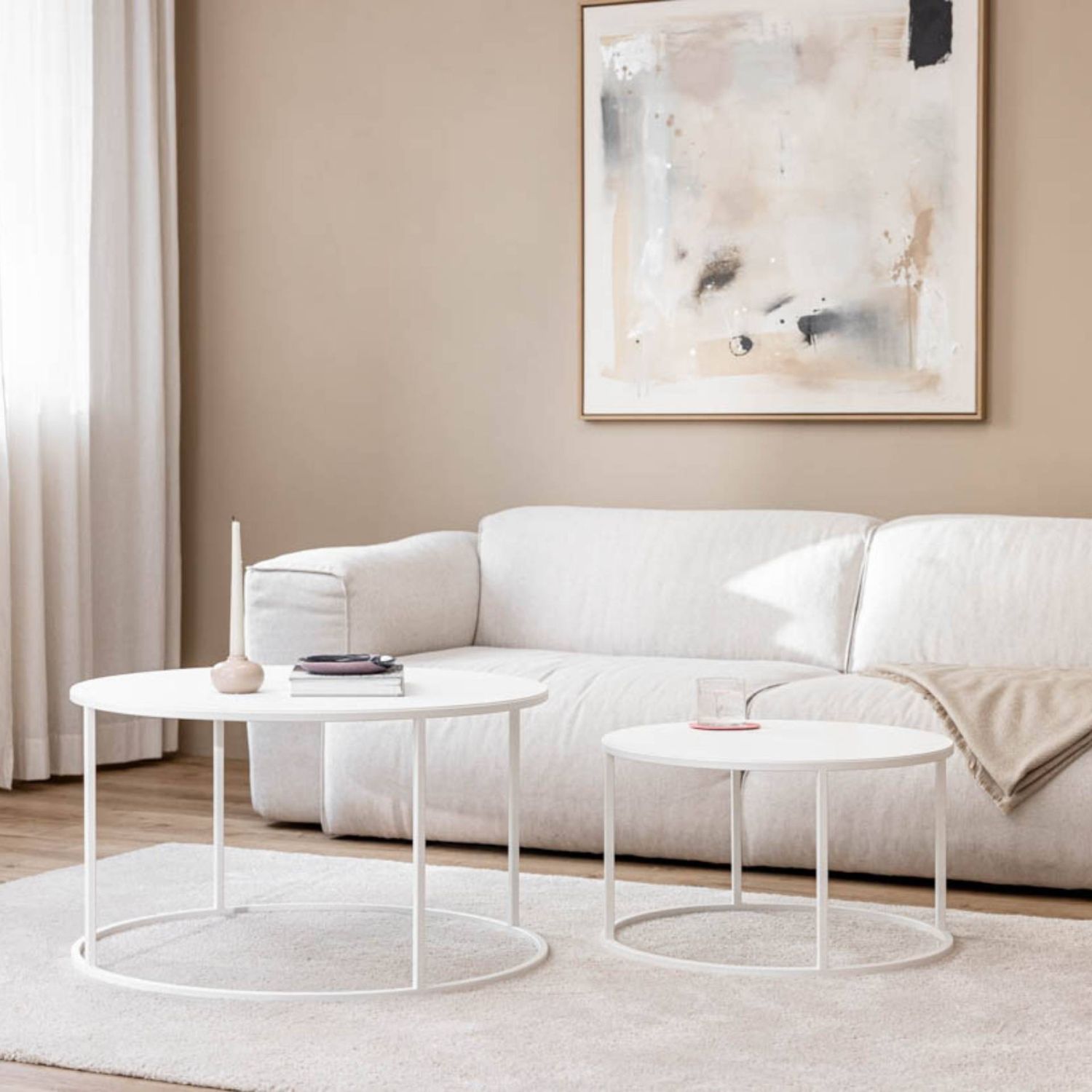Metallbude - Vesina X Couchtisch weiß 80 cm / 45 cm