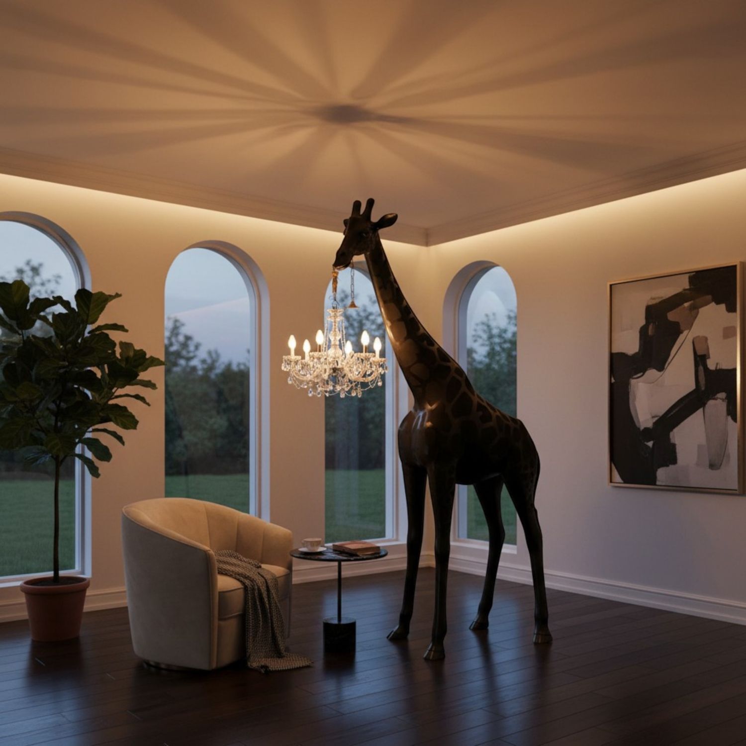 Qeeboo - Giraffe in Love M Indoor schwarz
