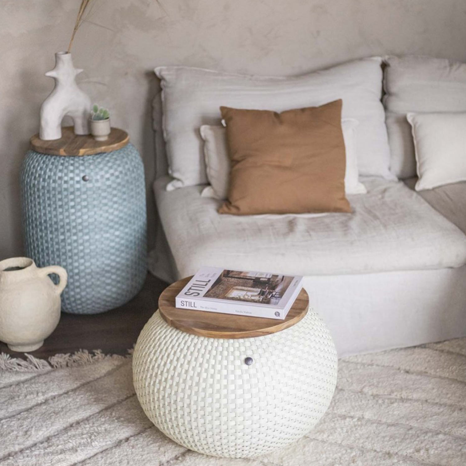 handed by halo beistelltisch cream white eucalyptus 93898