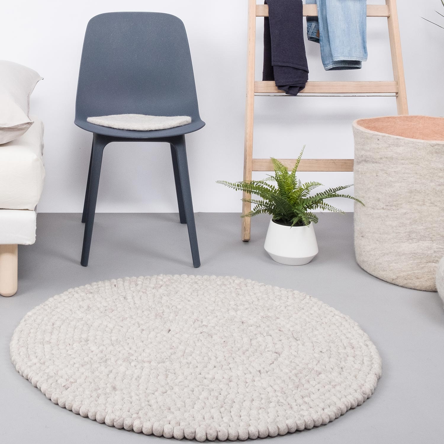 myfelt bela teppich rund beige 51925