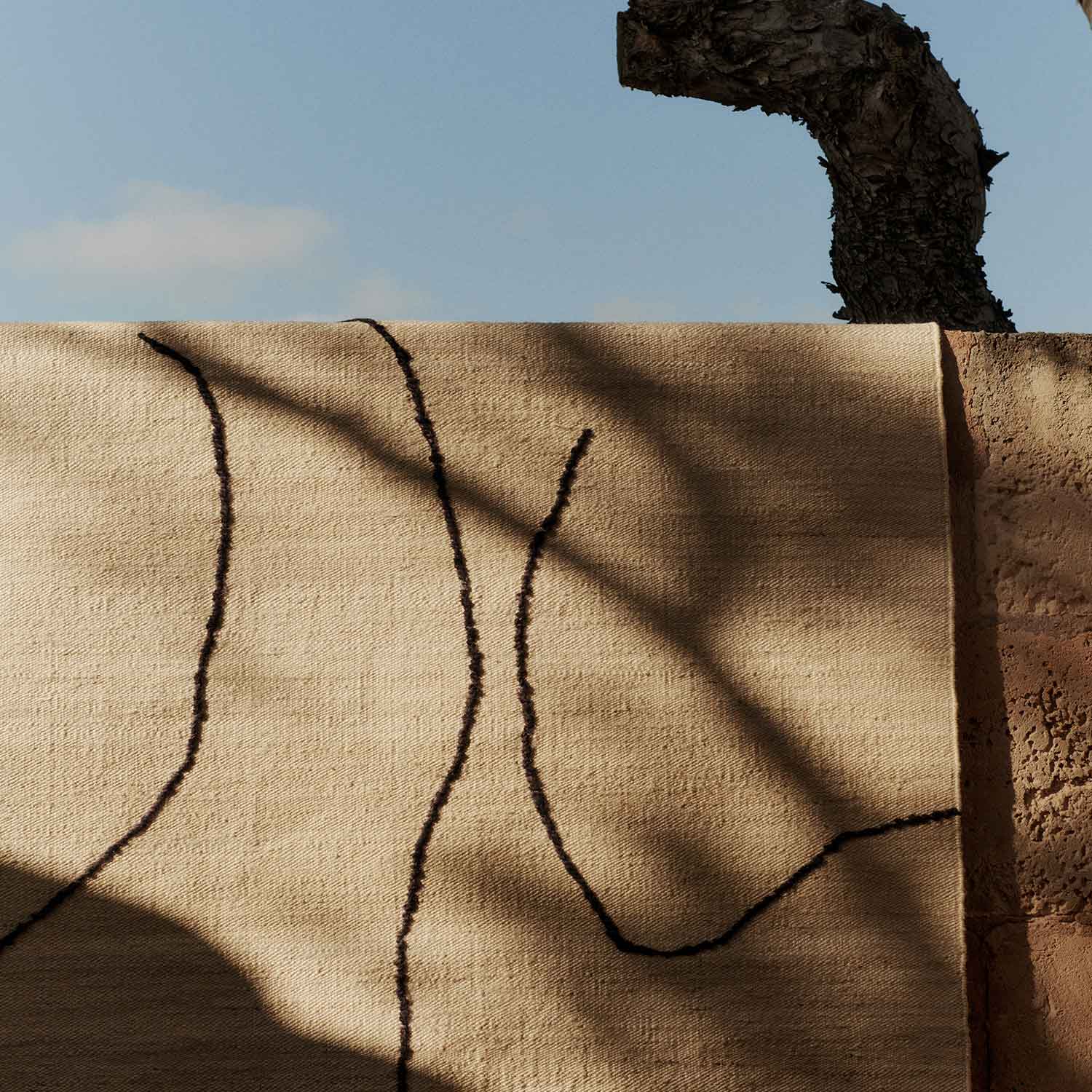 Ferm Living - Gesso Juteteppich 140x200 terracotta/off-white