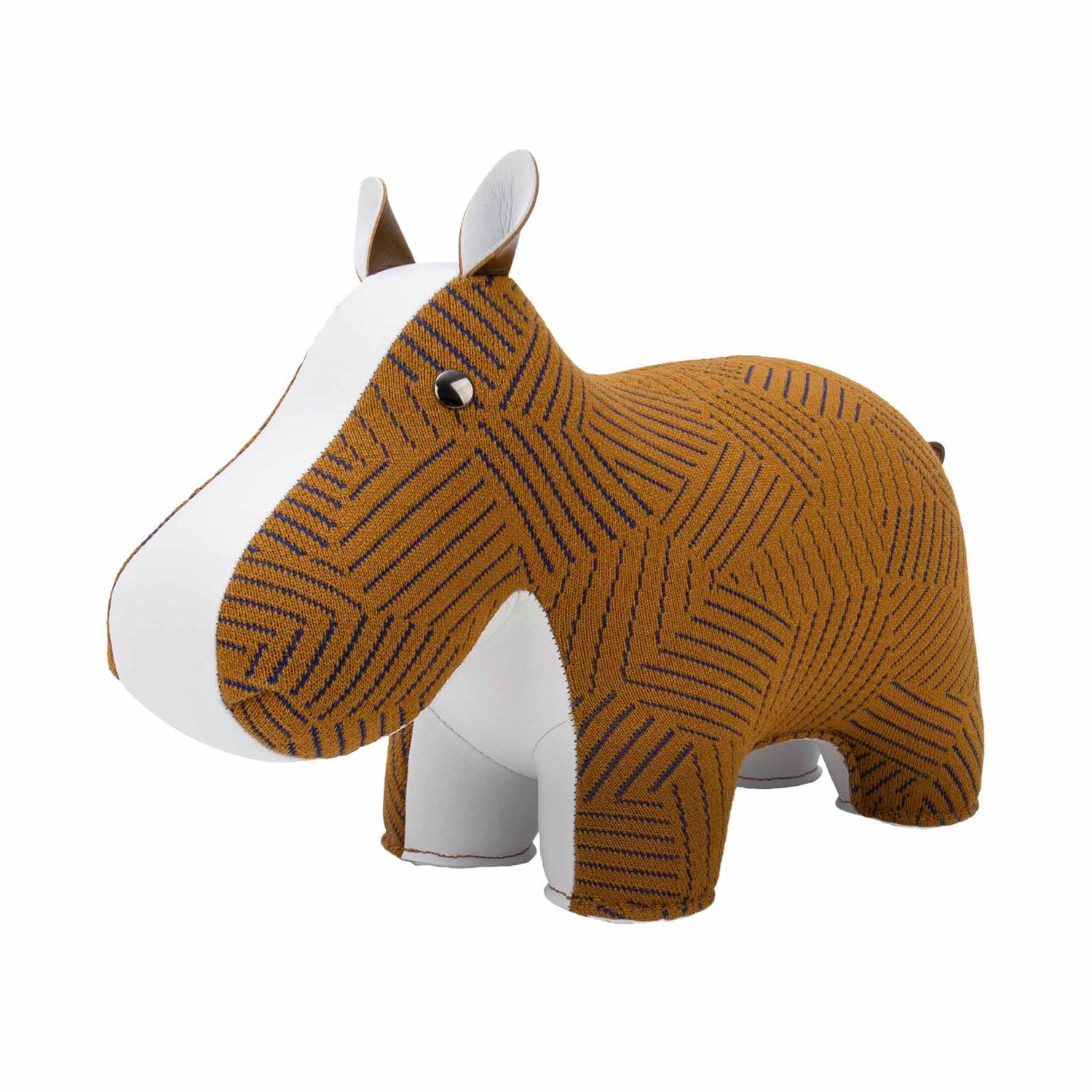 Züny - Buchstütze Nilpferd (Kvadrat Razzle Dazzle) tan