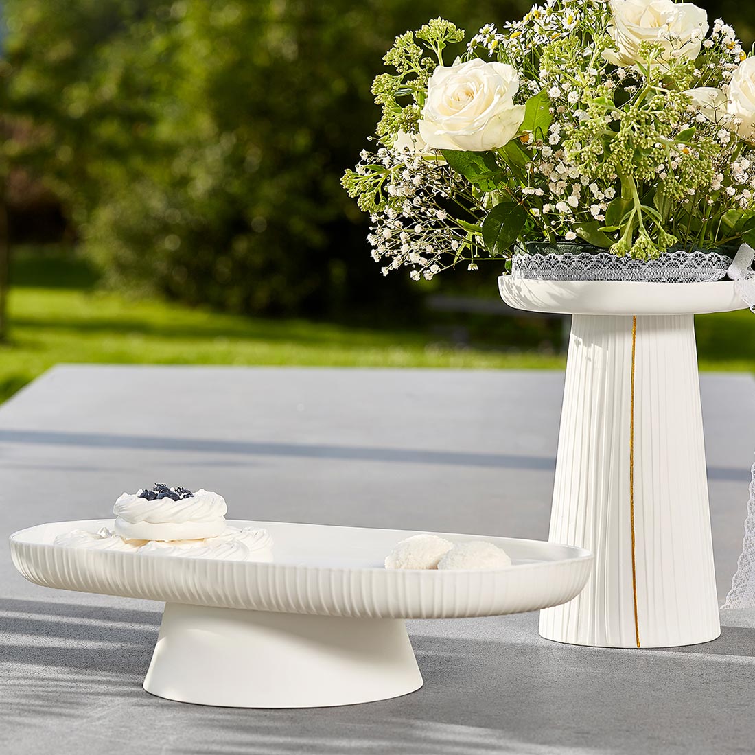 Räder Design - Hochzeit Anrichteplatte plissiert