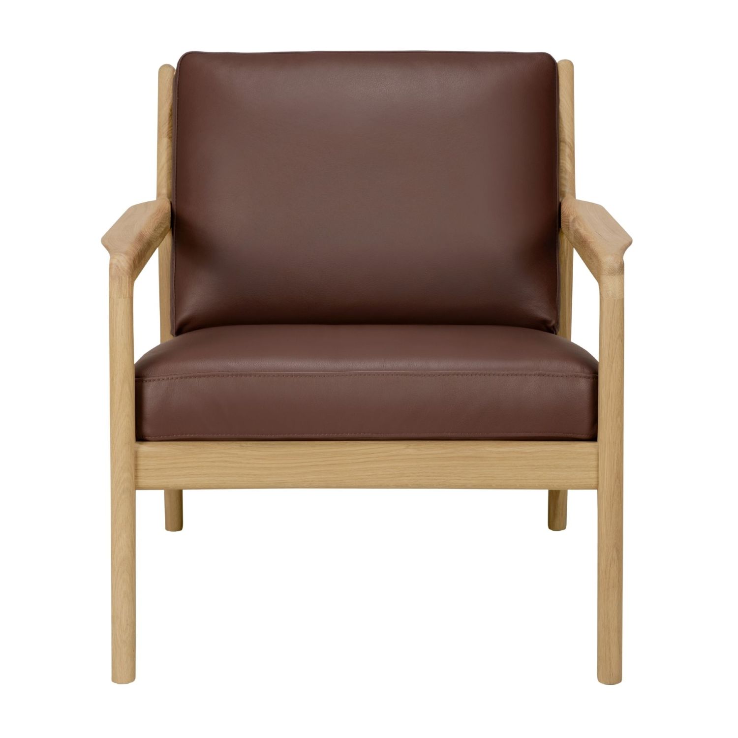 Ethnicraft - Jack Loungesessel Indoor eiche burgund Leder