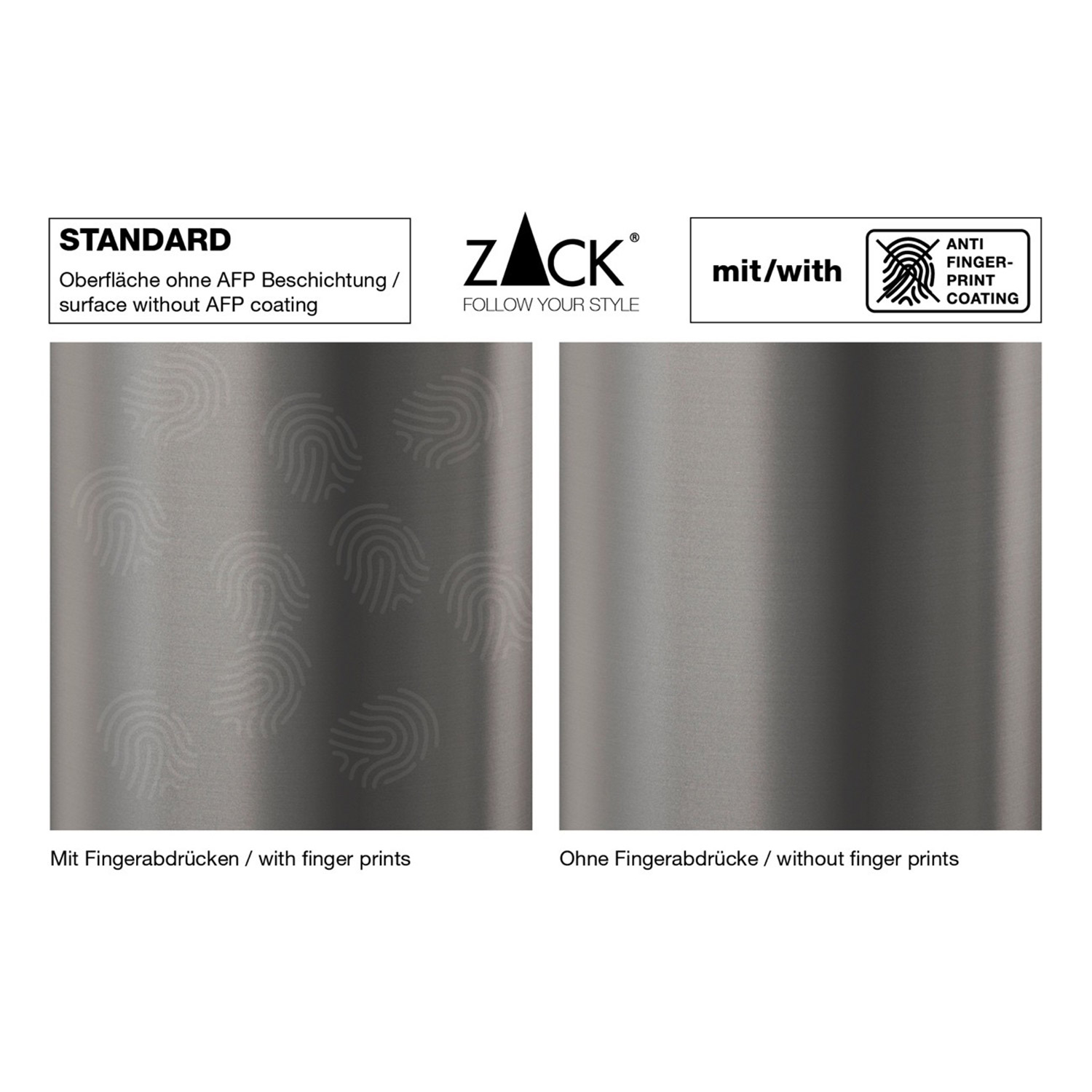 Zack - LINEA Handtuchhaken graphite anti-fingerprint