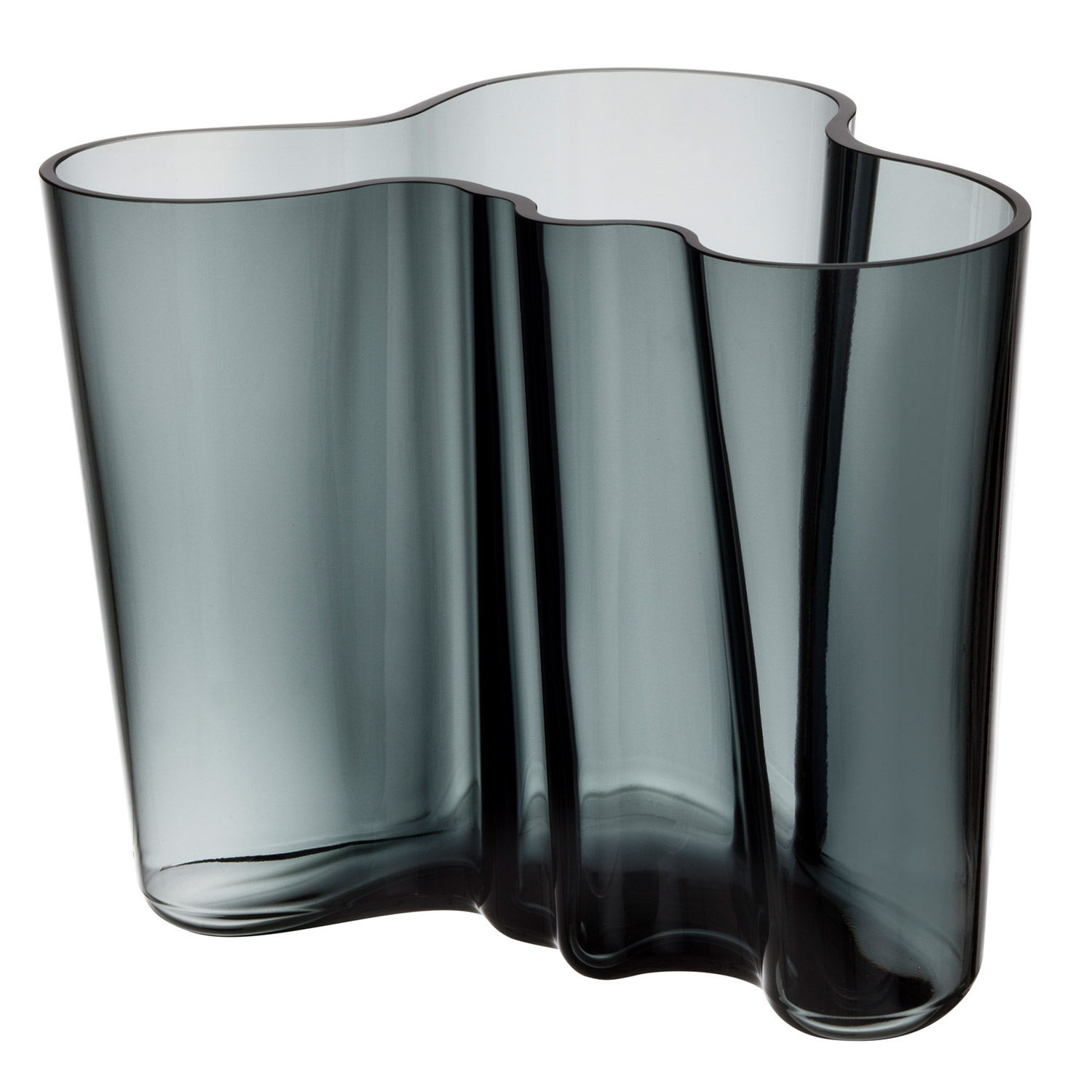 iittala alto vase 160mm darkgrey 103183