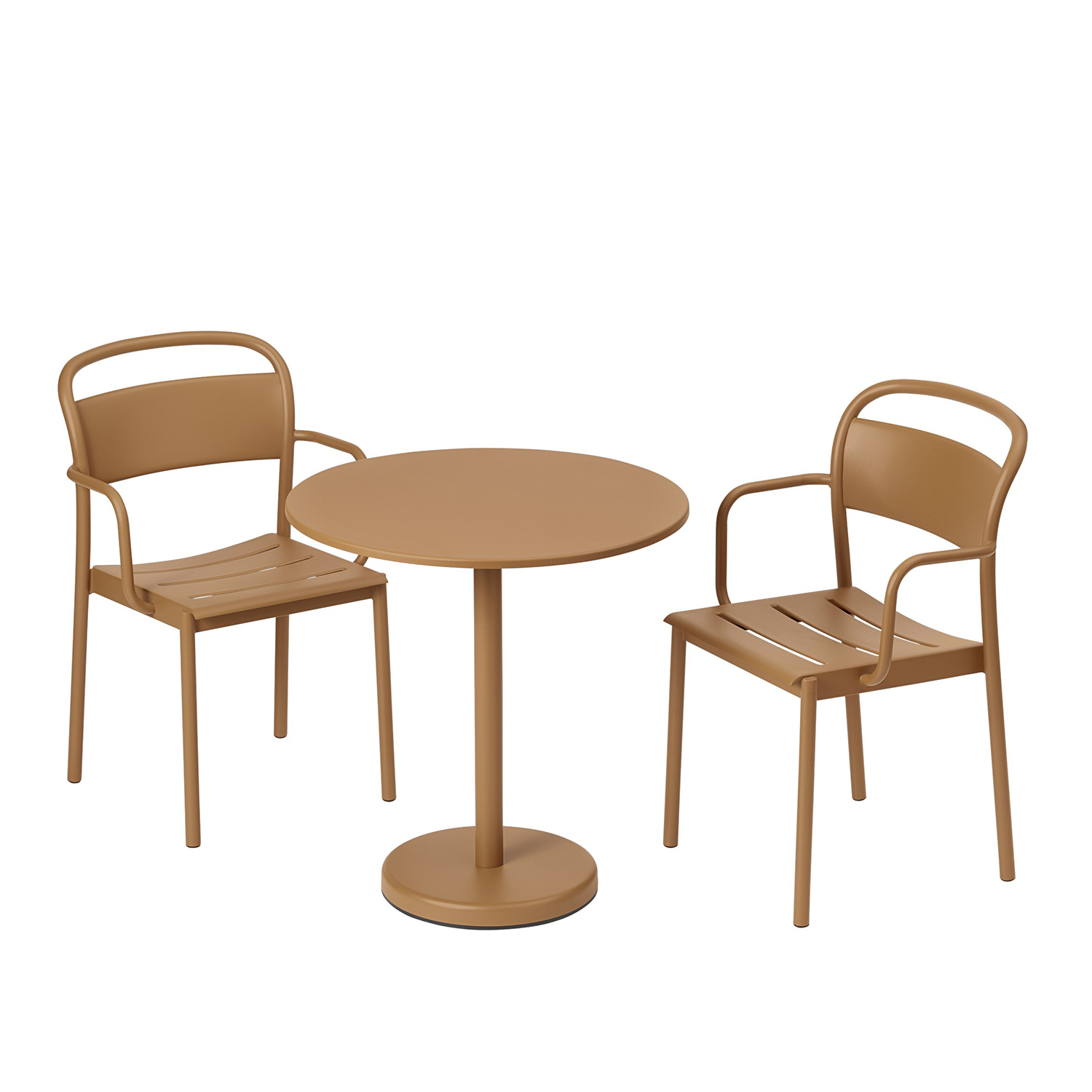 muuto linear steel cafetisch burnt orange stuhl 65377