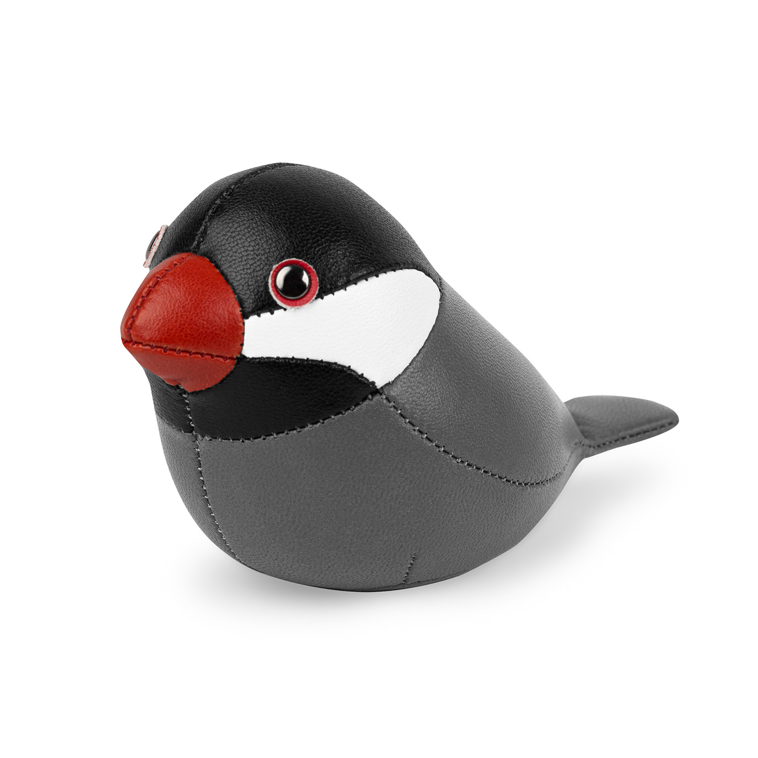 zuny mini briefbeschwerer java sparrow grey black1 93892