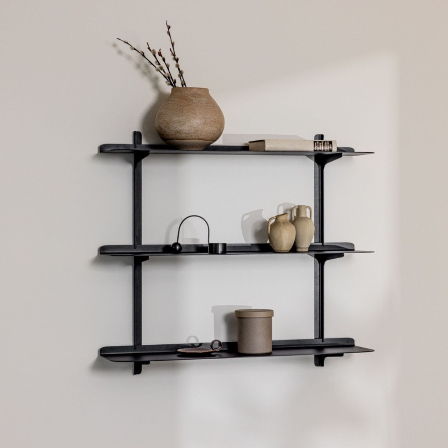 Metallbude - Linara Wandregal 2 Ablagen cashew