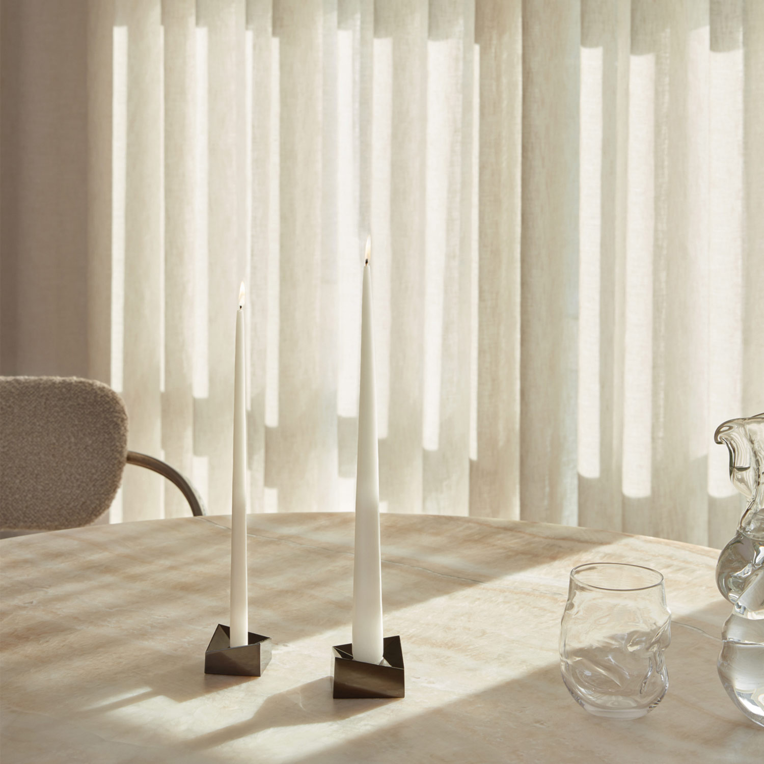 Stoff Nagel Reflect kerzenhalter schwarz chrom gross ambiente tisch 86398