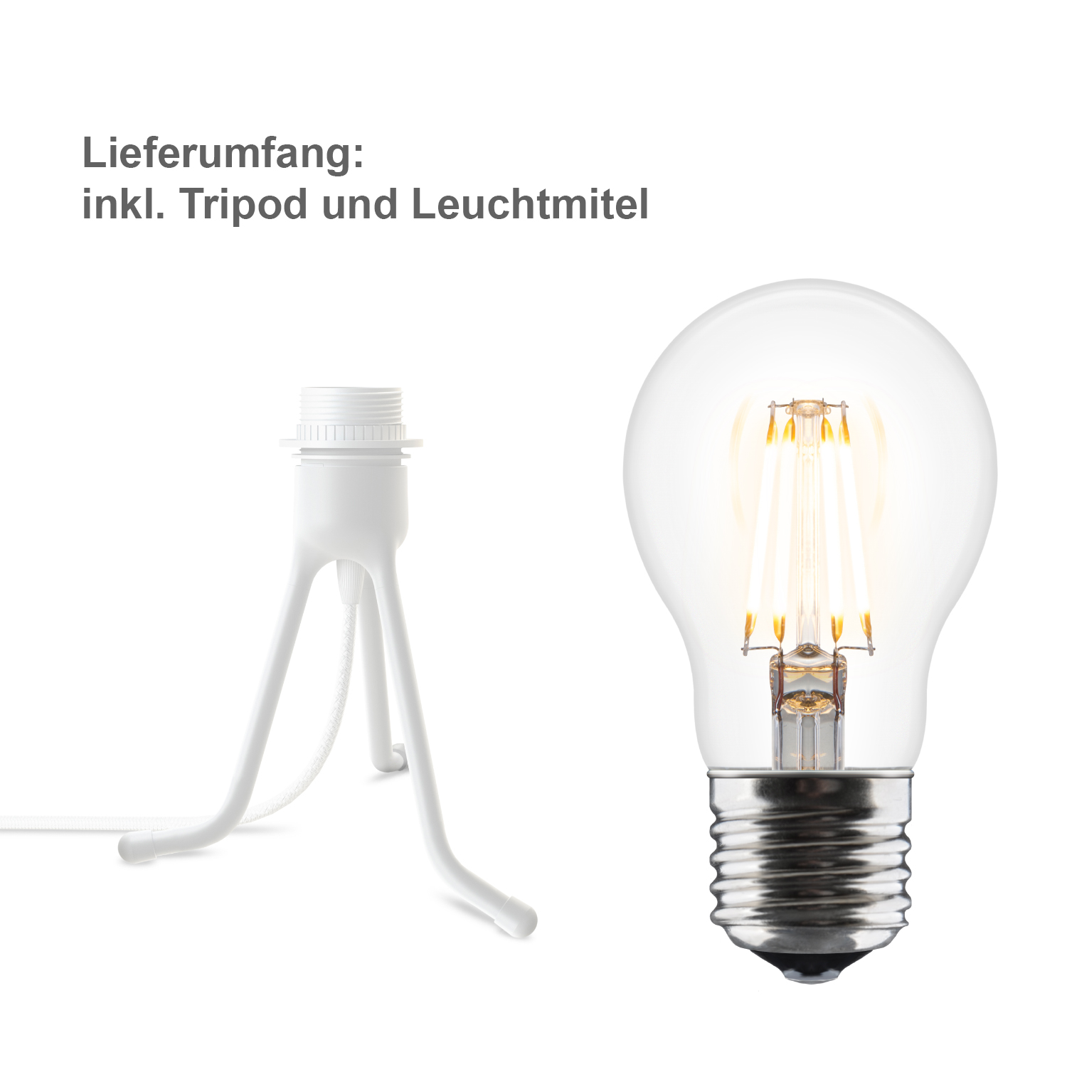 umage tripod base weiss leuchtmittel
