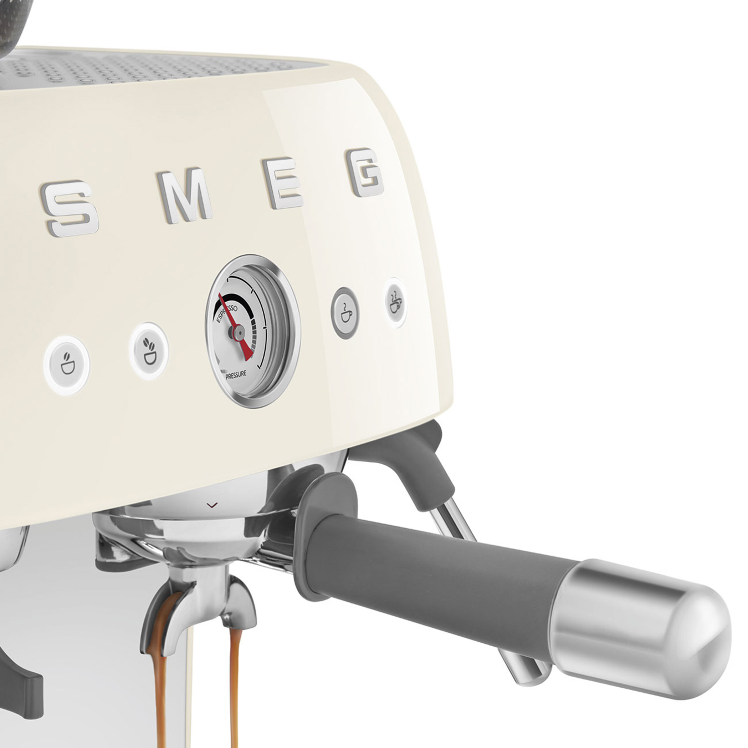 smeg egf03 siebtraeger espressomaschine creme close up 95356