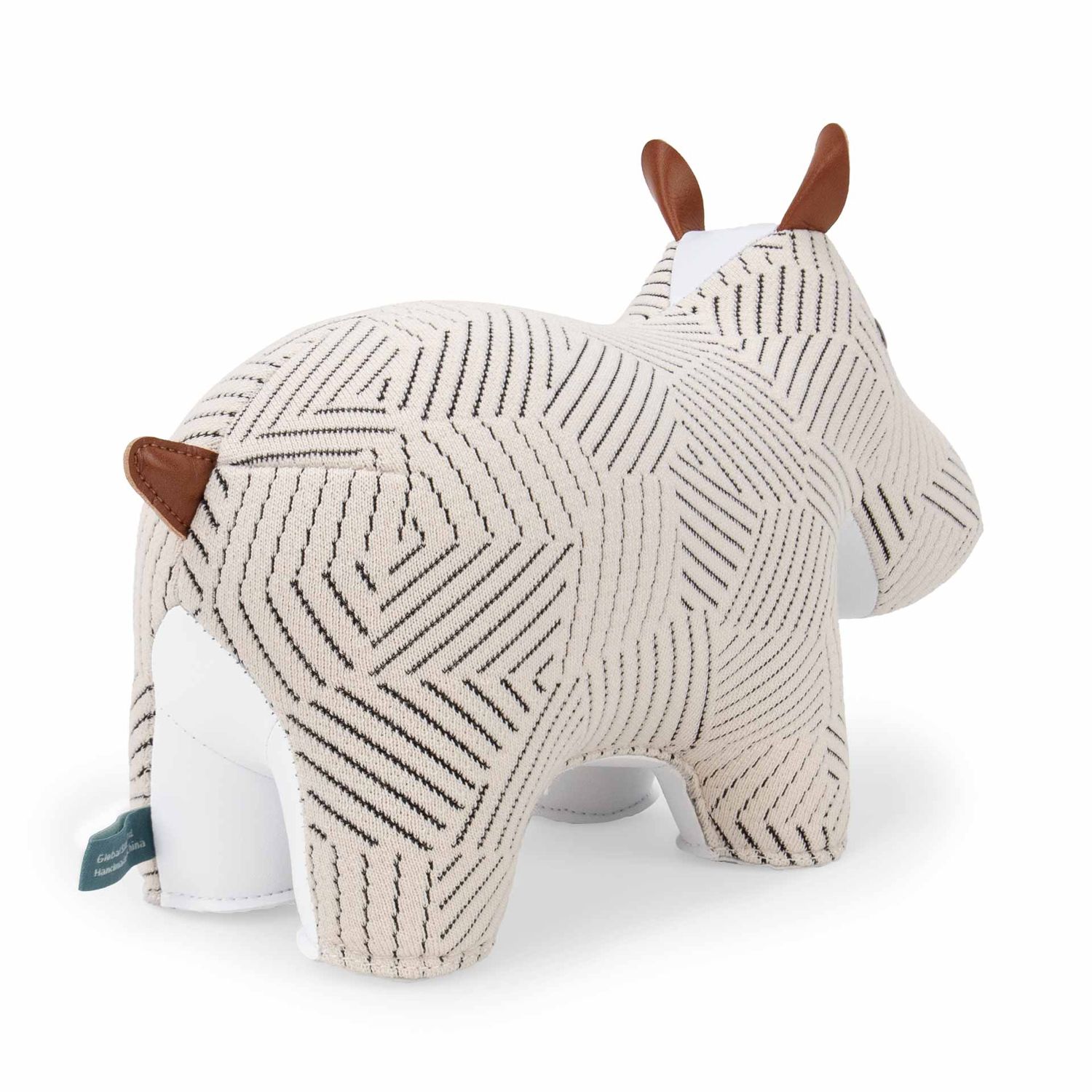 Züny - Buchstütze Nilpferd (Kvadrat Razzle Dazzle) weiß