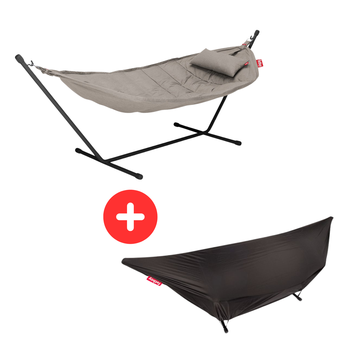 Fatboy - Hängematte Superb + Kissen grey taupe + Überzug