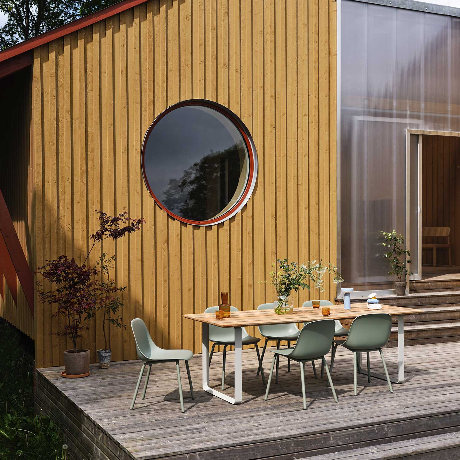Fiber outdoorstuhl dusty green muuto 98442