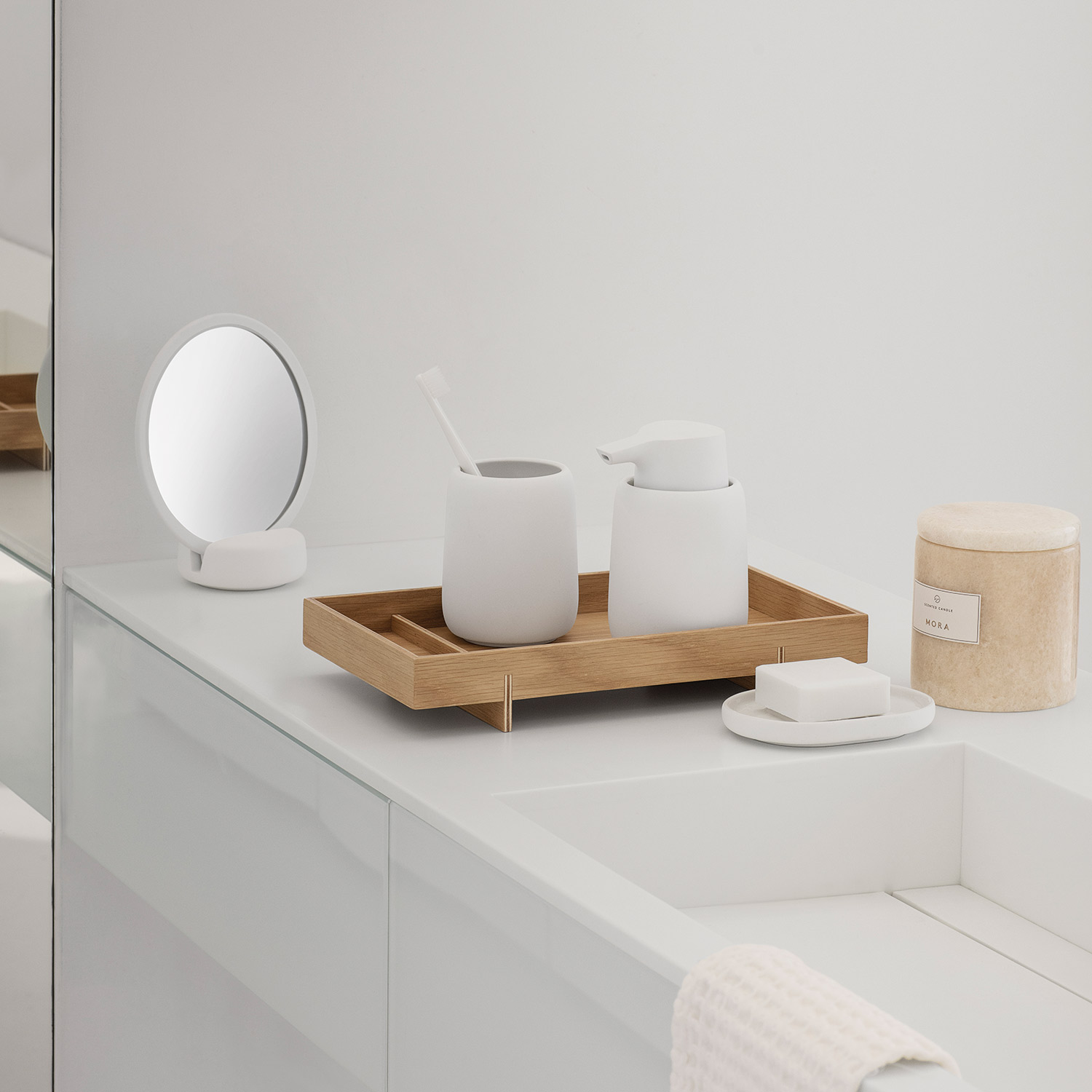 blomus sono zahnputzbecher weiss set 81890