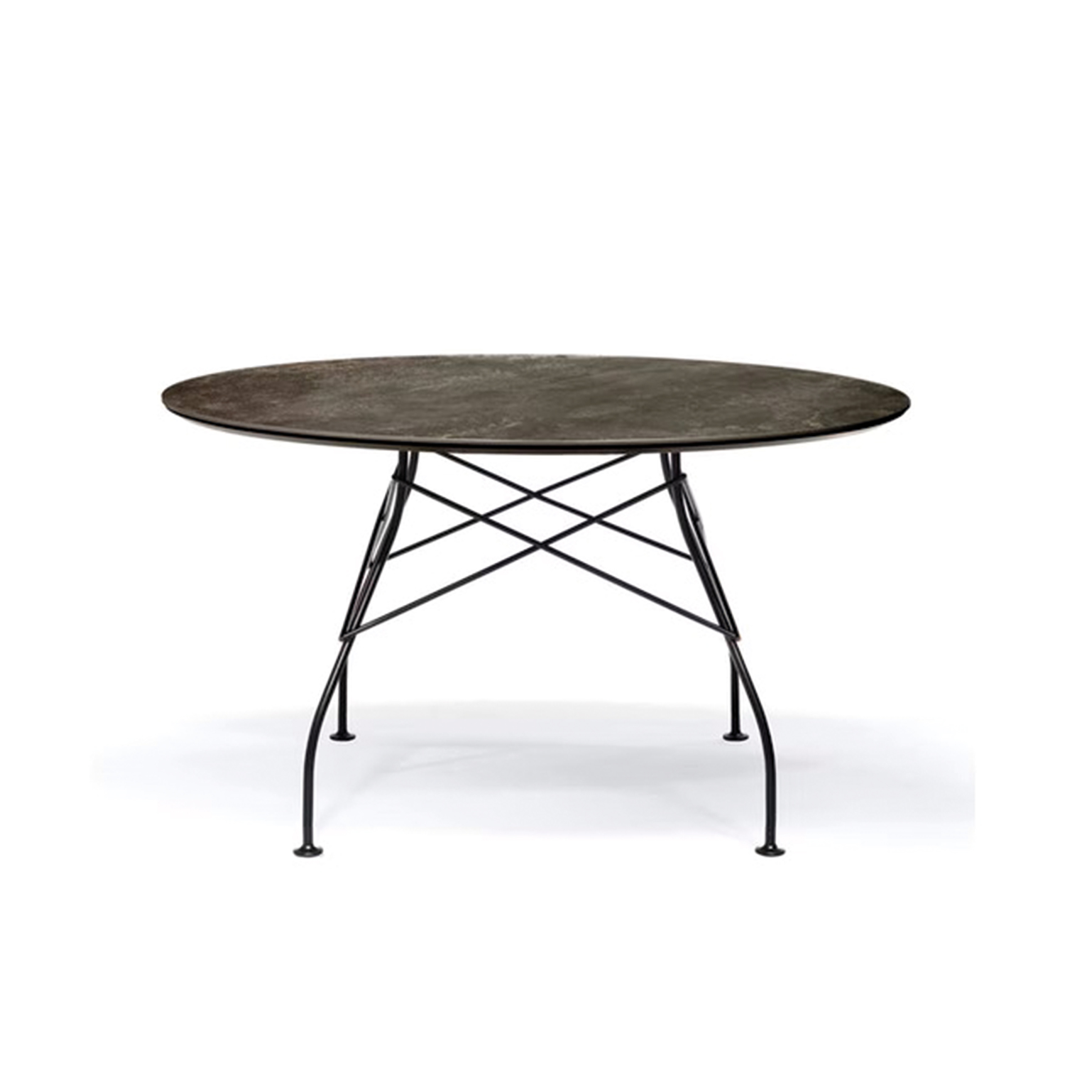 kartell glossy tisch schwarz aged bronze 79181