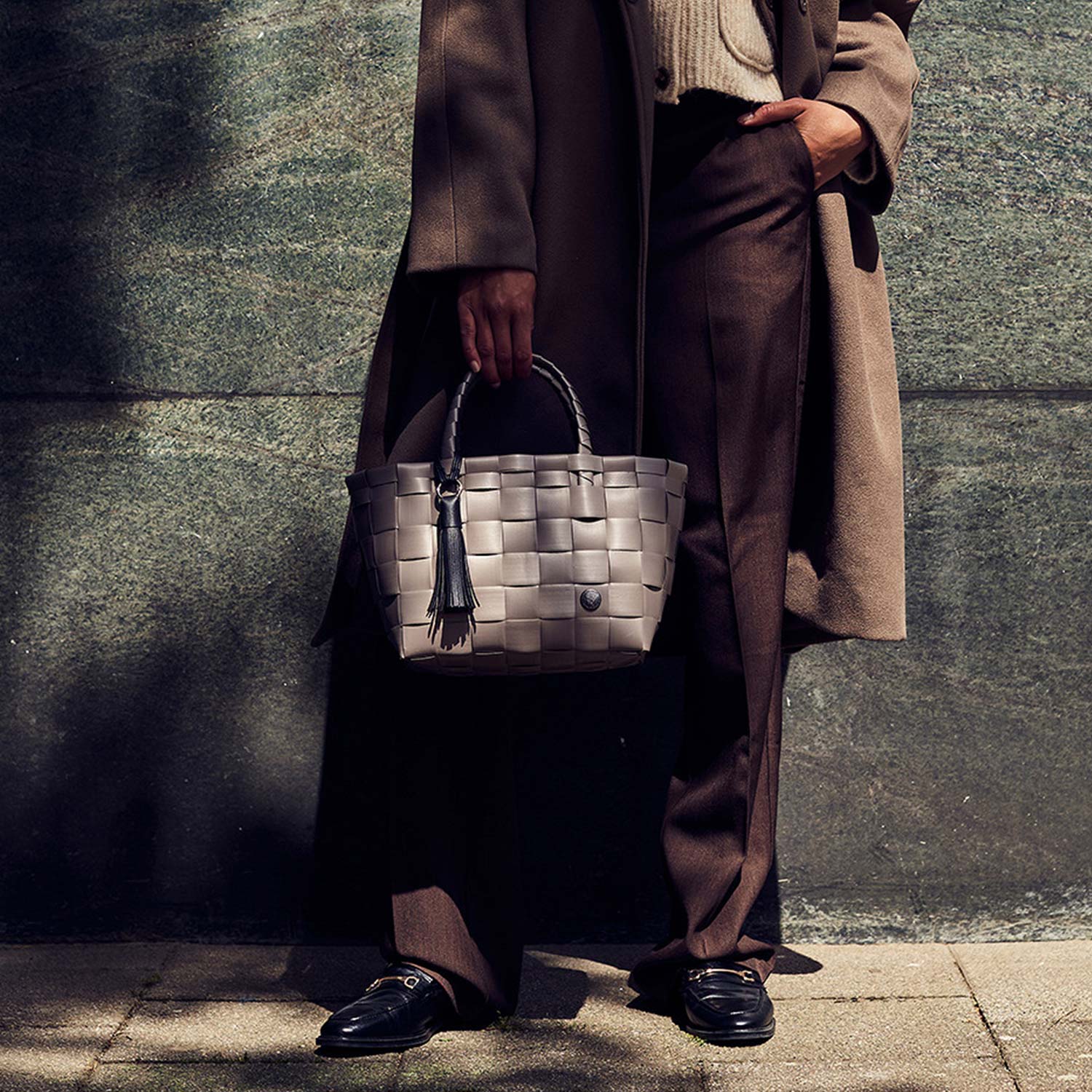 Handed By - Mini Paris Shopper sage green
