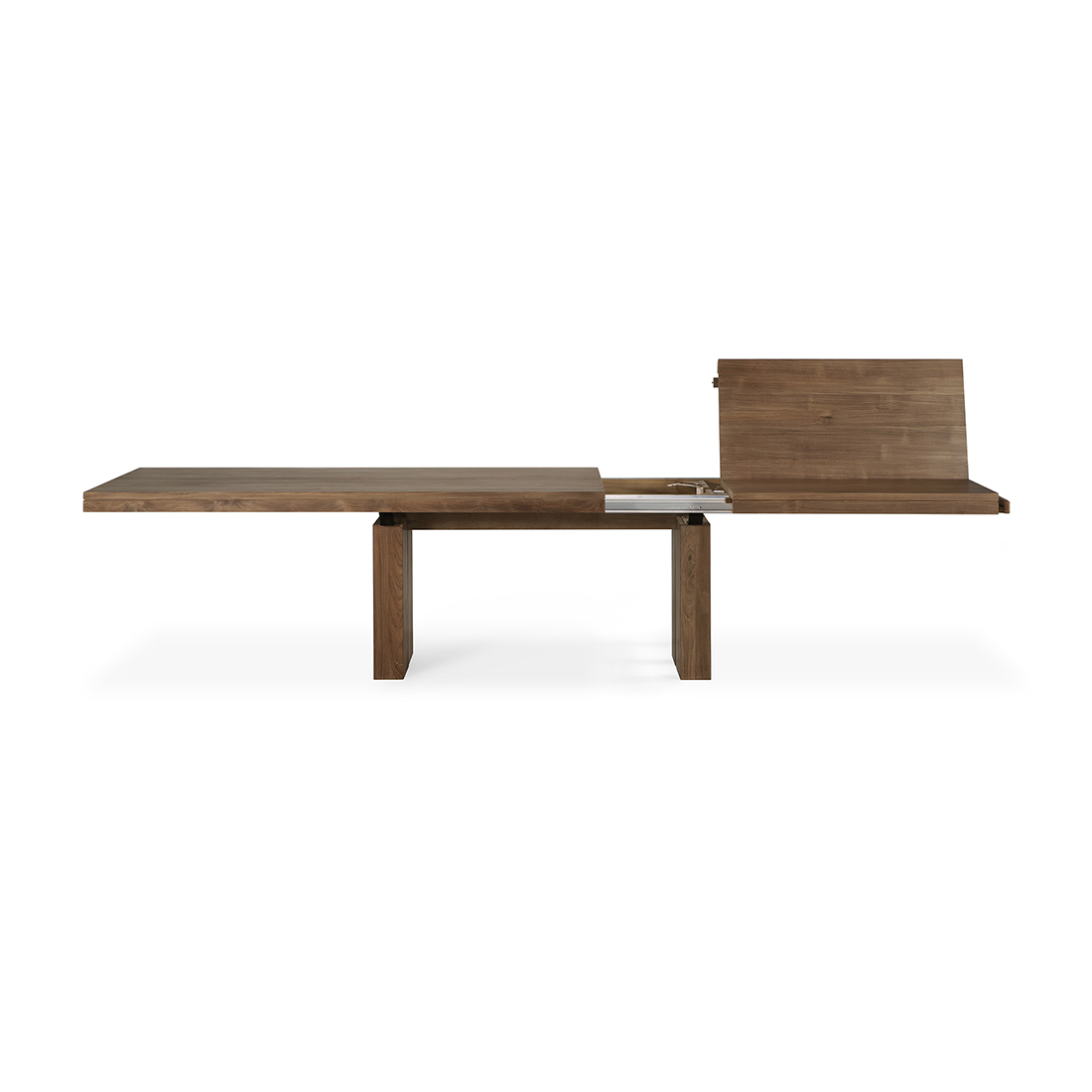 ethnicraft double teakholz tisch ausziehbar mit tischplatten herunterklappen 88795