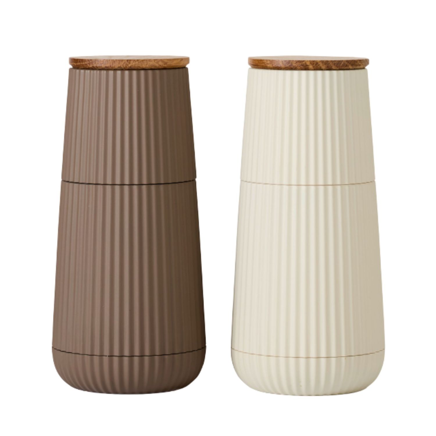 AdHoc - Scape Pfeffer- und Salzmühle Set dark&light beige