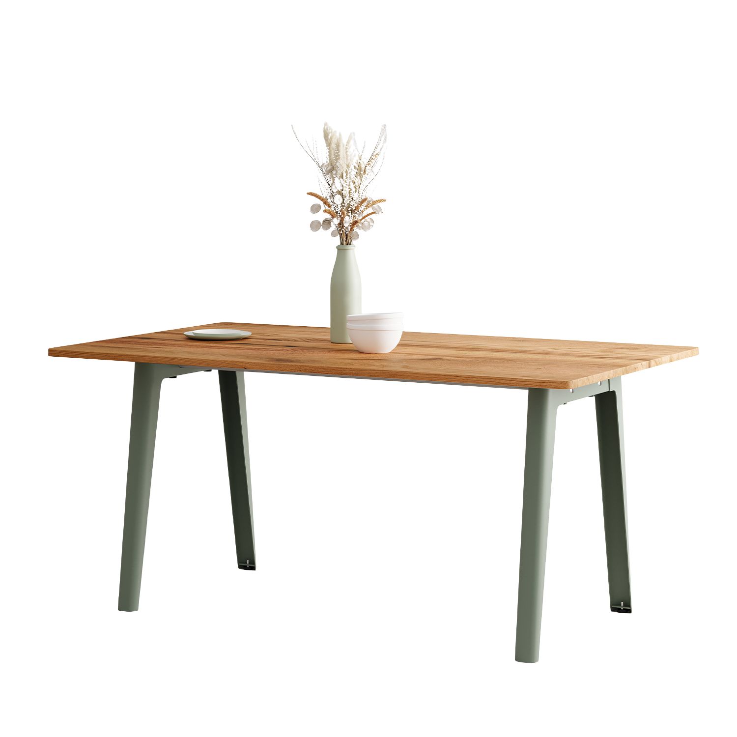 Tiptoe - New Modern Esstisch 160x95 cm eukalyptusgrün/Eiche