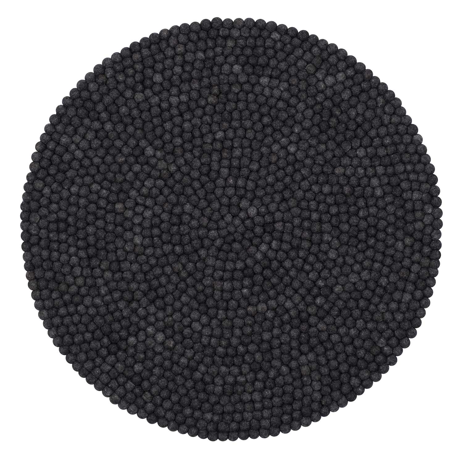 myfelt hugo filzkugelteppich rund anthrazit klein 51982