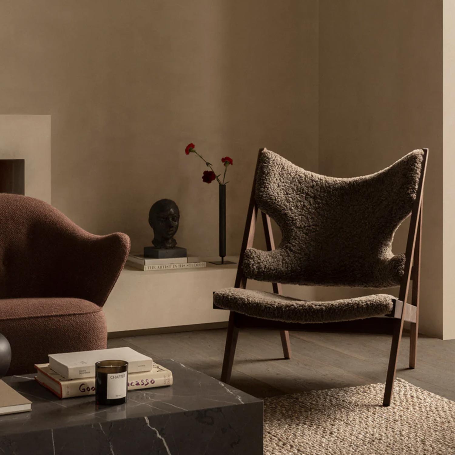 Audo - Knitting Lounge Chair dark stained oak/root