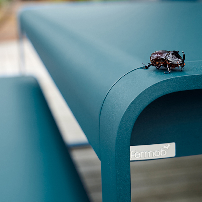 fermob bellevie tisch 196cm acapulcoblau detail 64085