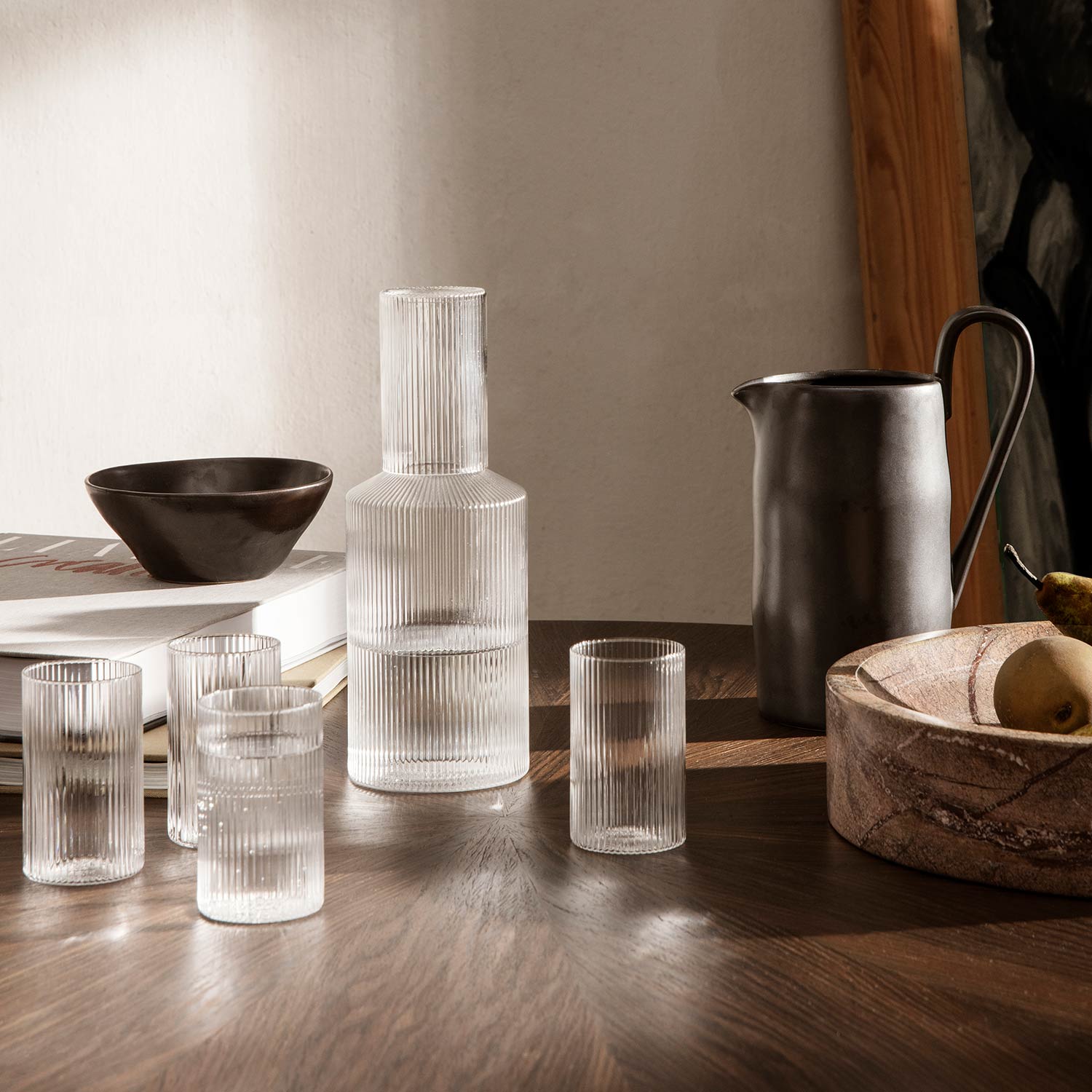 ferm living ripple verrines deckel karaffe 69781