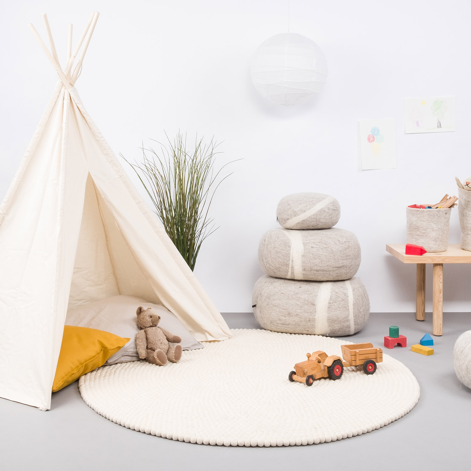 linea myfelt filzkugelteppich kinderzimmer 51948