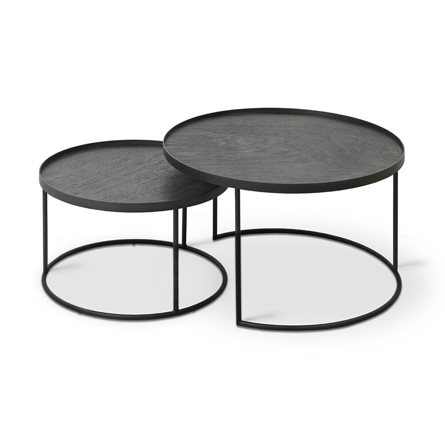 ethnicraft tisch s l set rund niedrig 36039