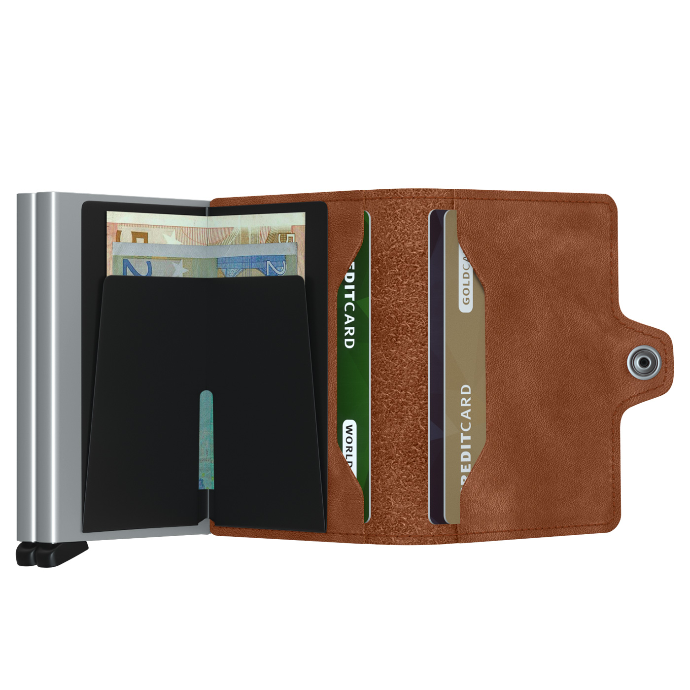 secrid twinwallet offen vintage cognac silber 53602