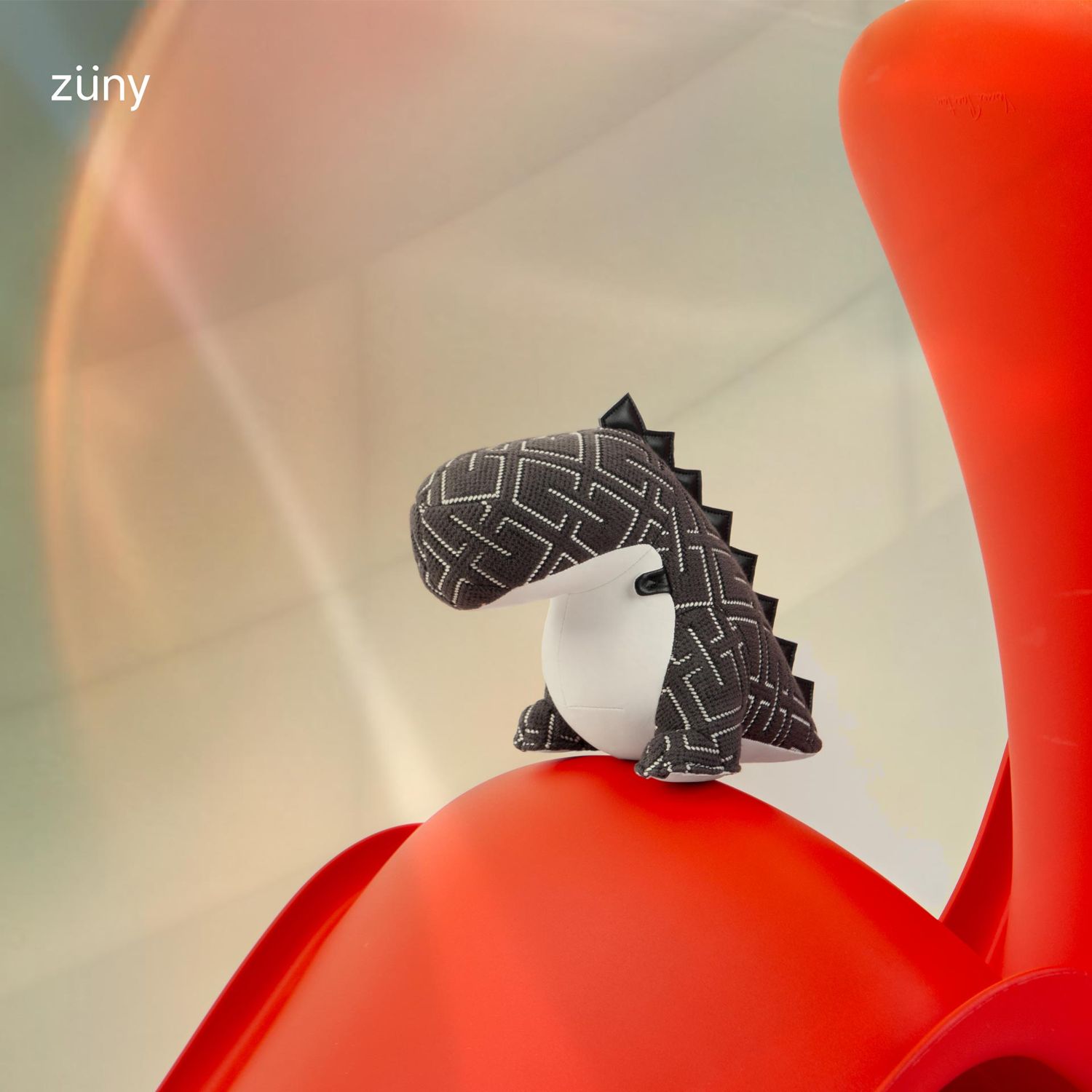 Züny - Buchstütze Dinosaurier Bobo (Kvadrat Grid) dunkelgrau