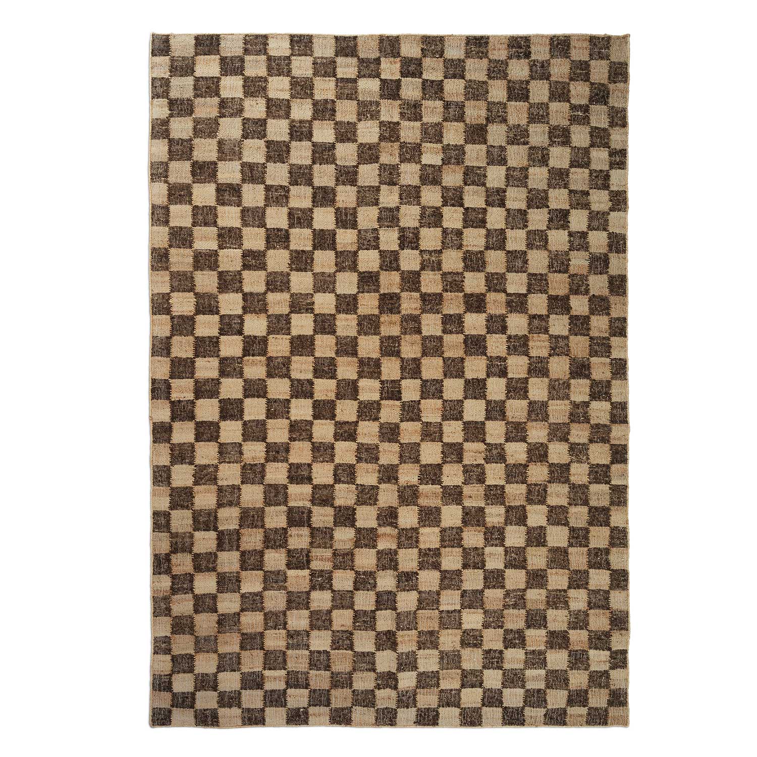 fermLIVING Check Wool Jute Teppich 200x300 CoffeeNatural 1104268677 101129
