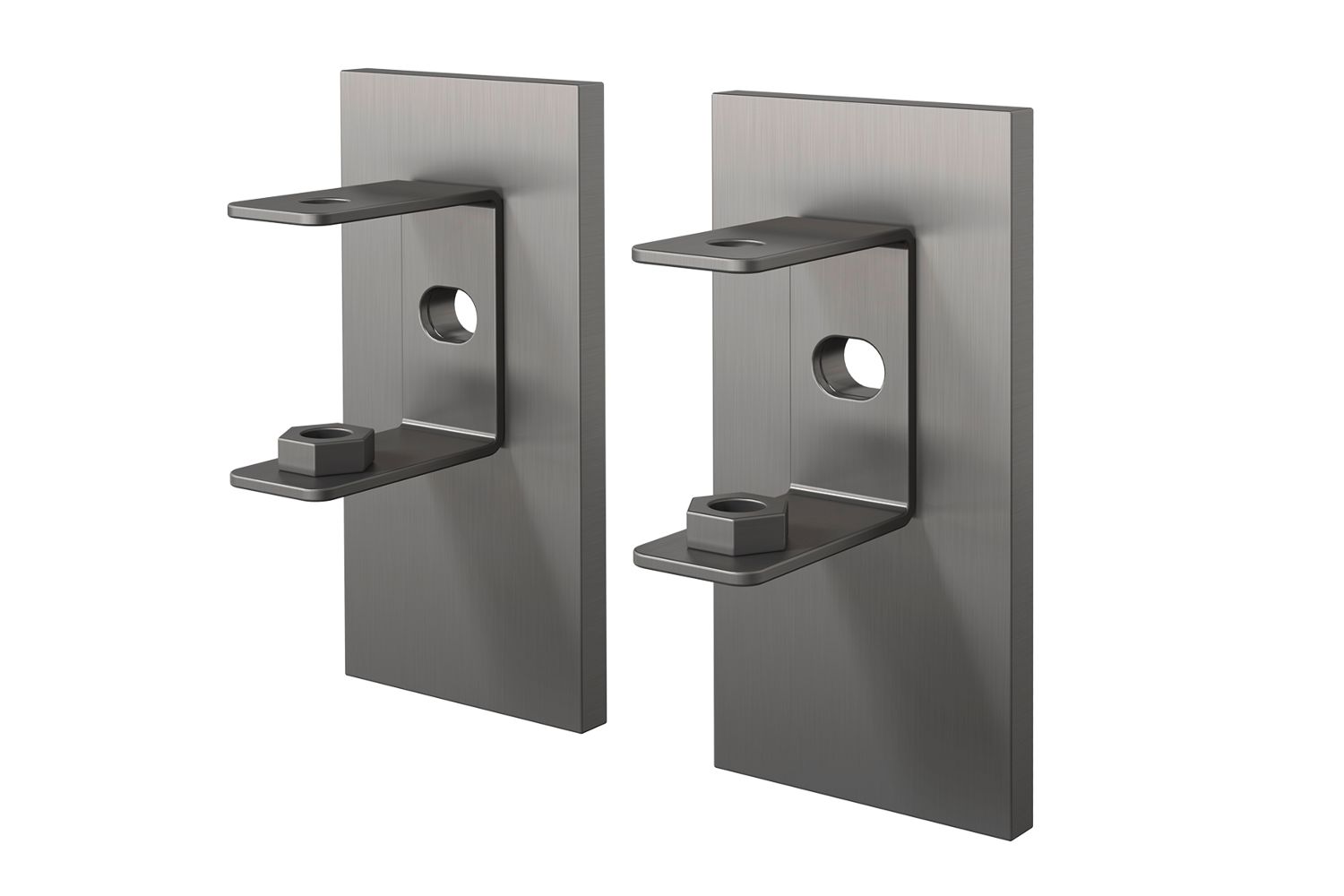 Zack - LINEA Wandhalterung 2er Set graphite anti-fingerprint