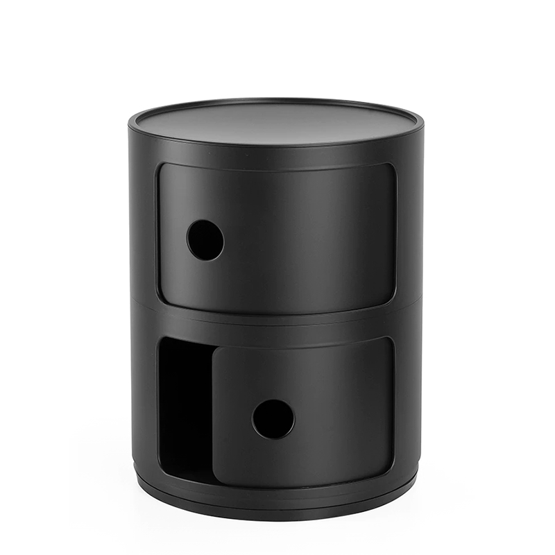 kartell componibili schwarz matt 2 faecher offen 57849