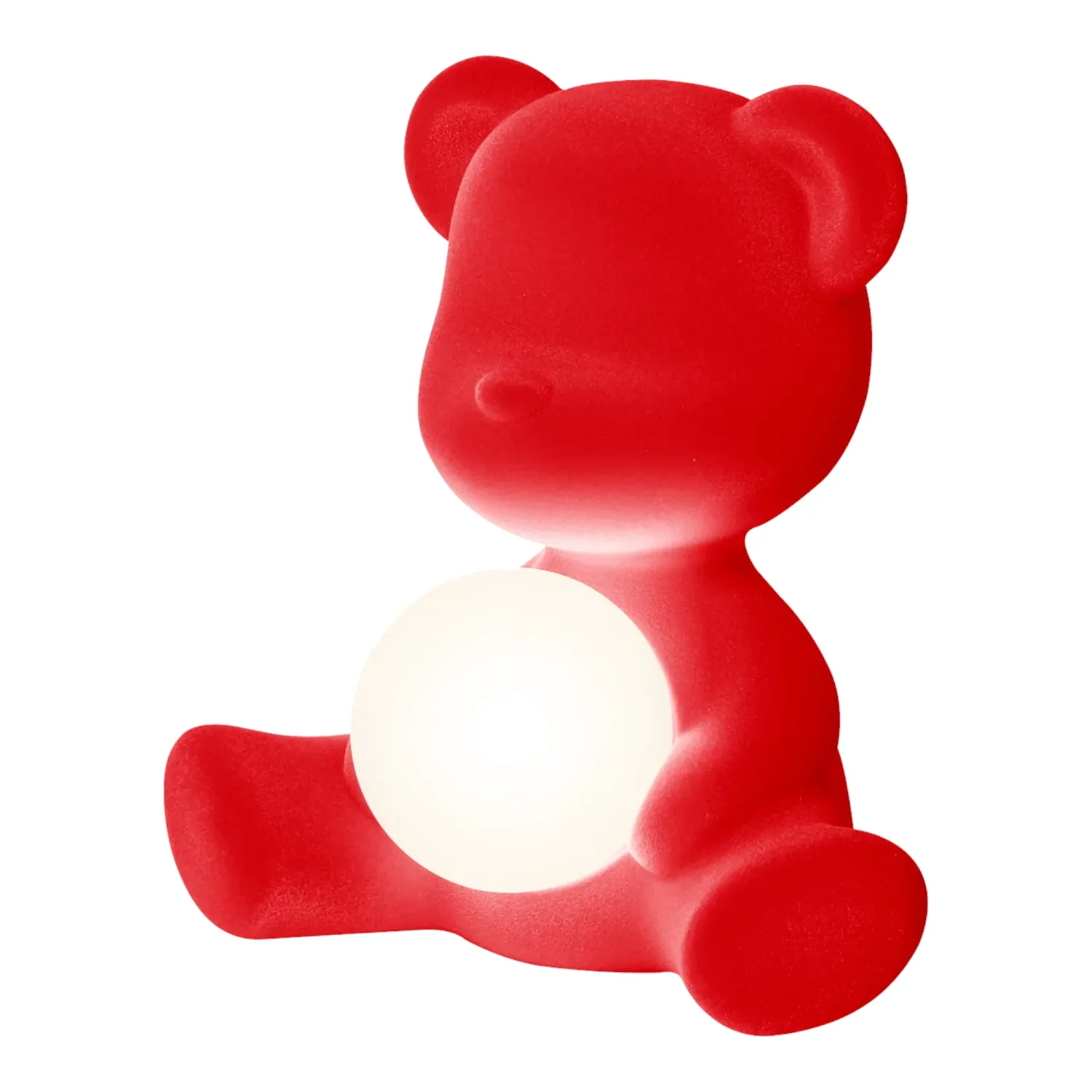 Qeeboo - Teddy Girl Leuchte Velvet Finish rot