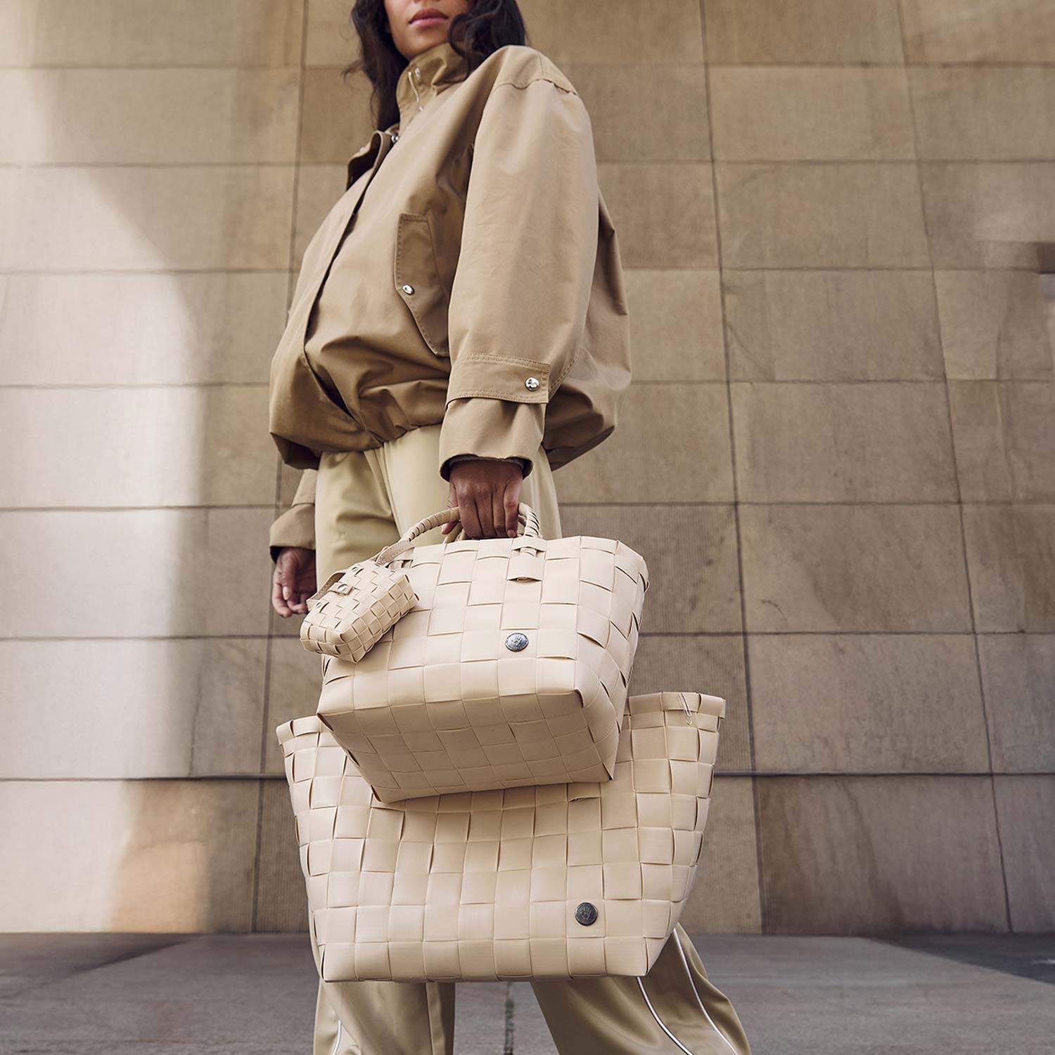 Handed By - Mini Paris Shopper sage green