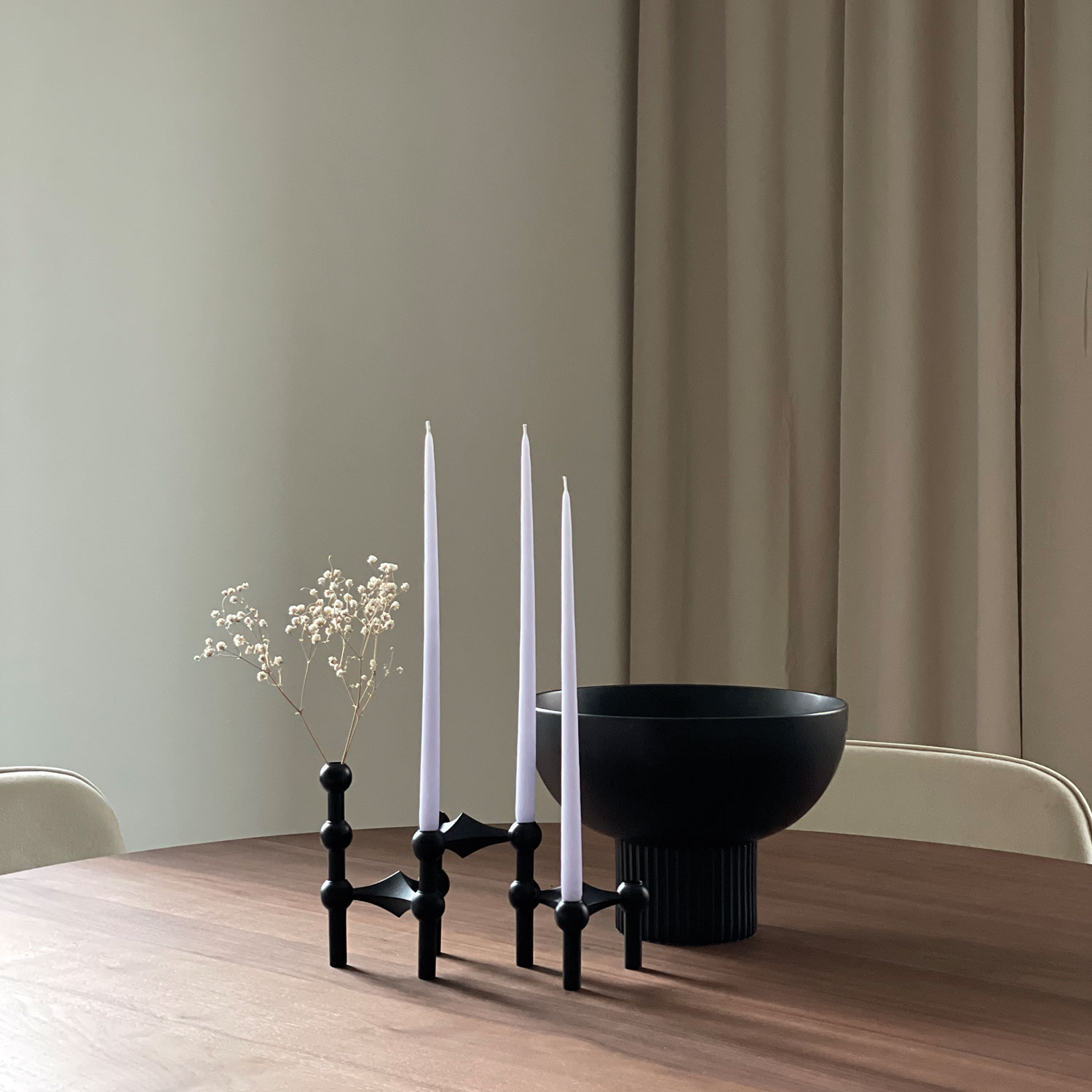 stoff nagel vase kerzenhalter schwarz 78153