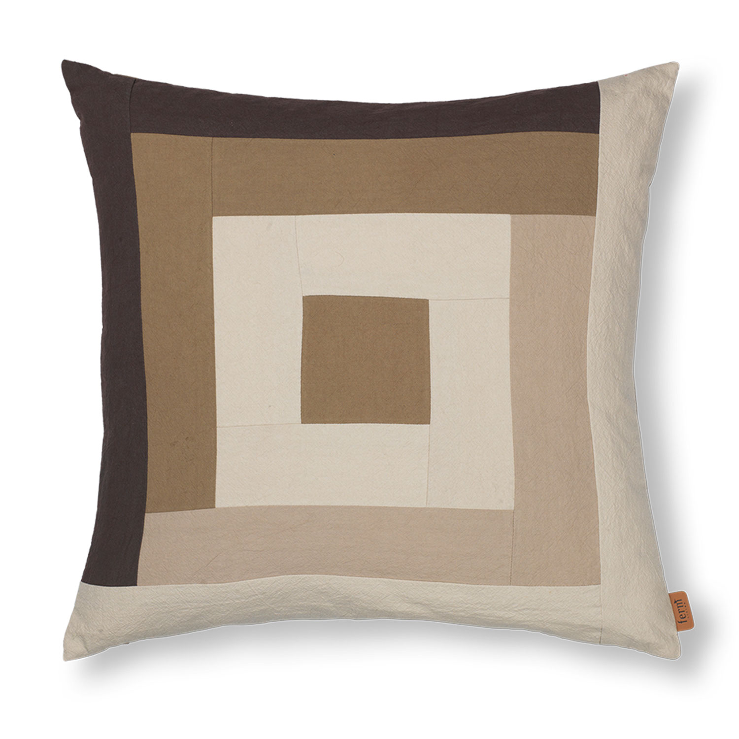 fermLIVING Border Patchwork Kissen CoffeeDarkSand 1104268645 101034