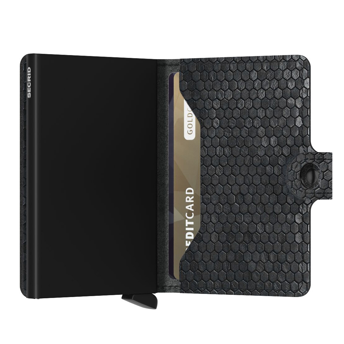 secrid miniwallet hexagon schwarz offen 104650