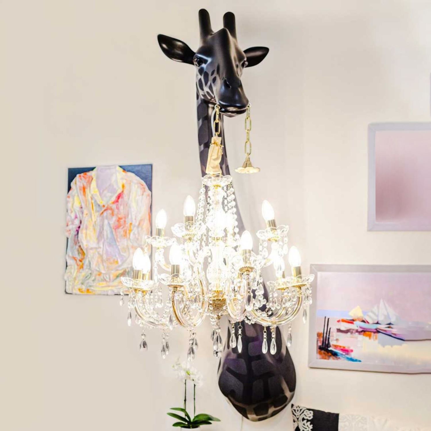 Qeeboo - Giraffe in Love Wandleuchte schwarz