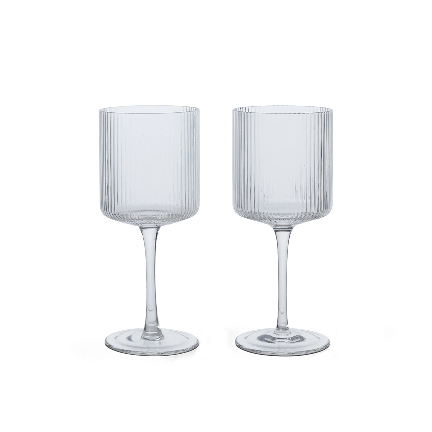 ferm LIVING Ripple Weissweinglaeser 2er Set klar 1104270095 104448