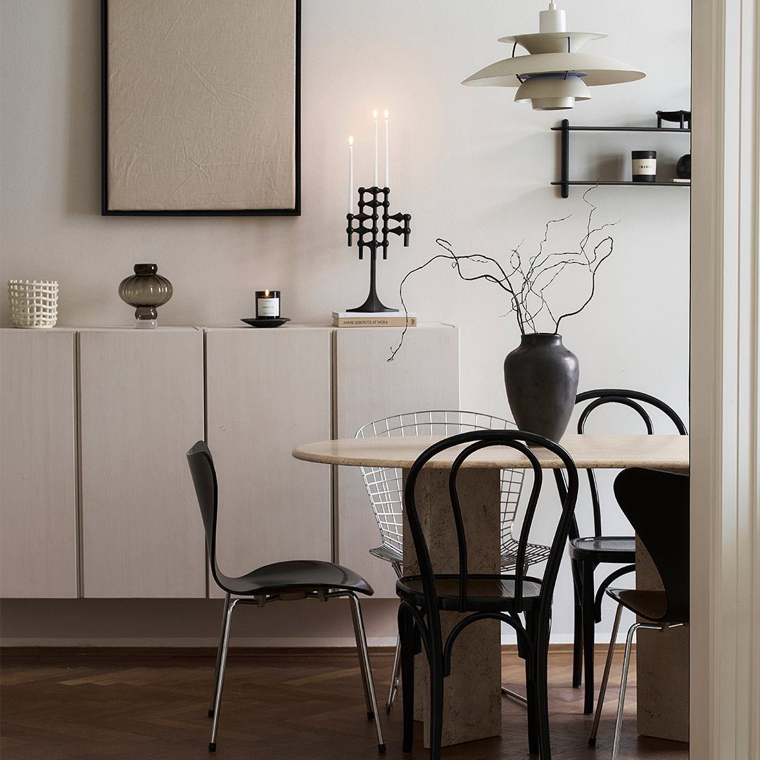 stoff nagel kerzenstaender schwarz minimalistische deko 78139