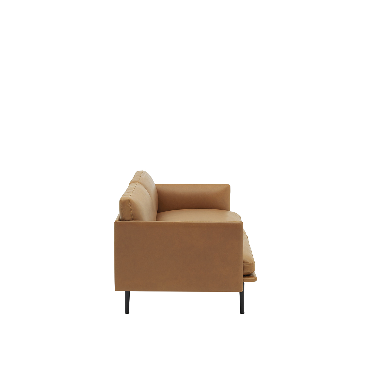 muuto outline sofa 3 sitzer 90 winkel cognac refine leather 83452