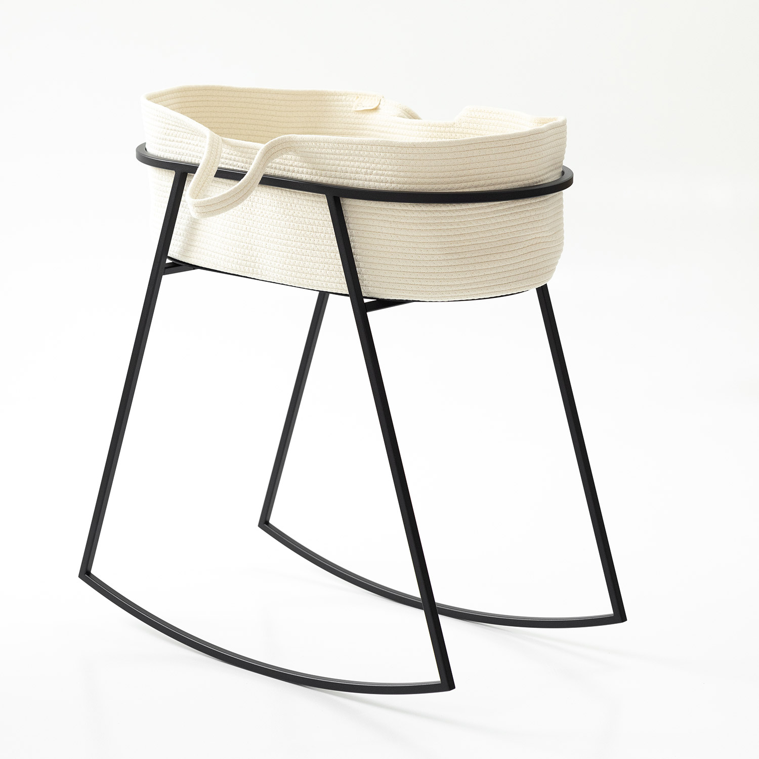 metallbude korsina babywiege schwarz korb beige seitlich 96903