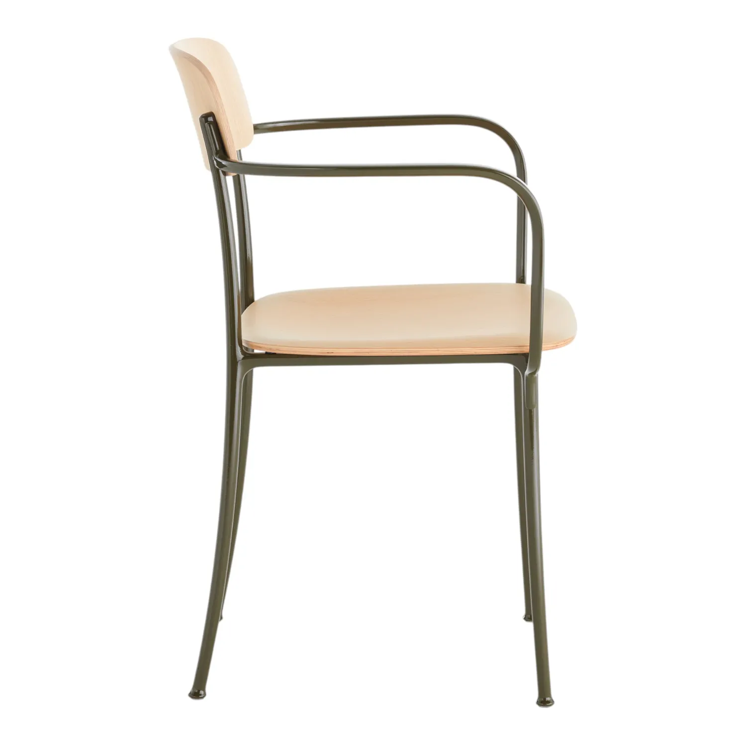 Kartell - Savoia Kleiner Holzsessel Eiche hell/grün