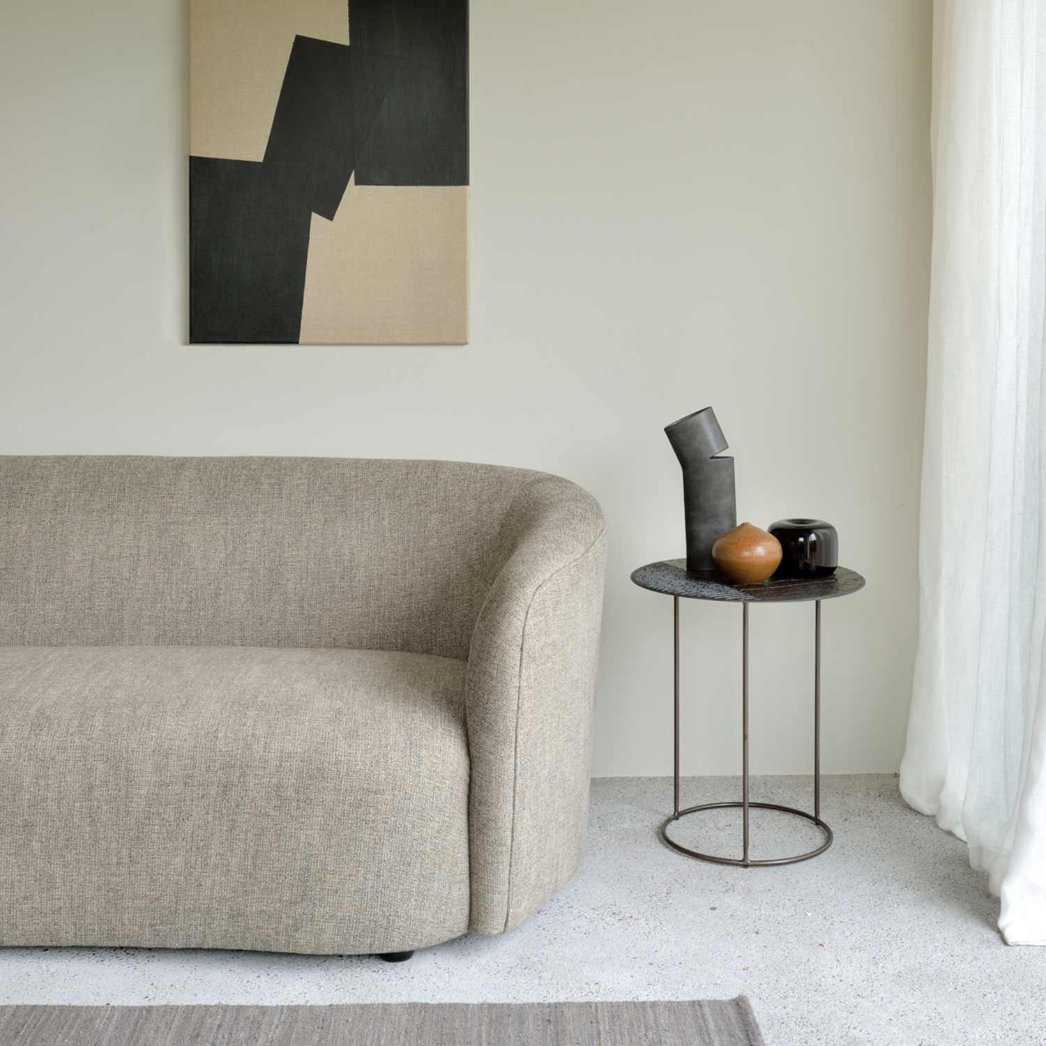 oatmeal ethnicraft 3 sitzer sofa ellipse ambiente wohnzimmer 88179