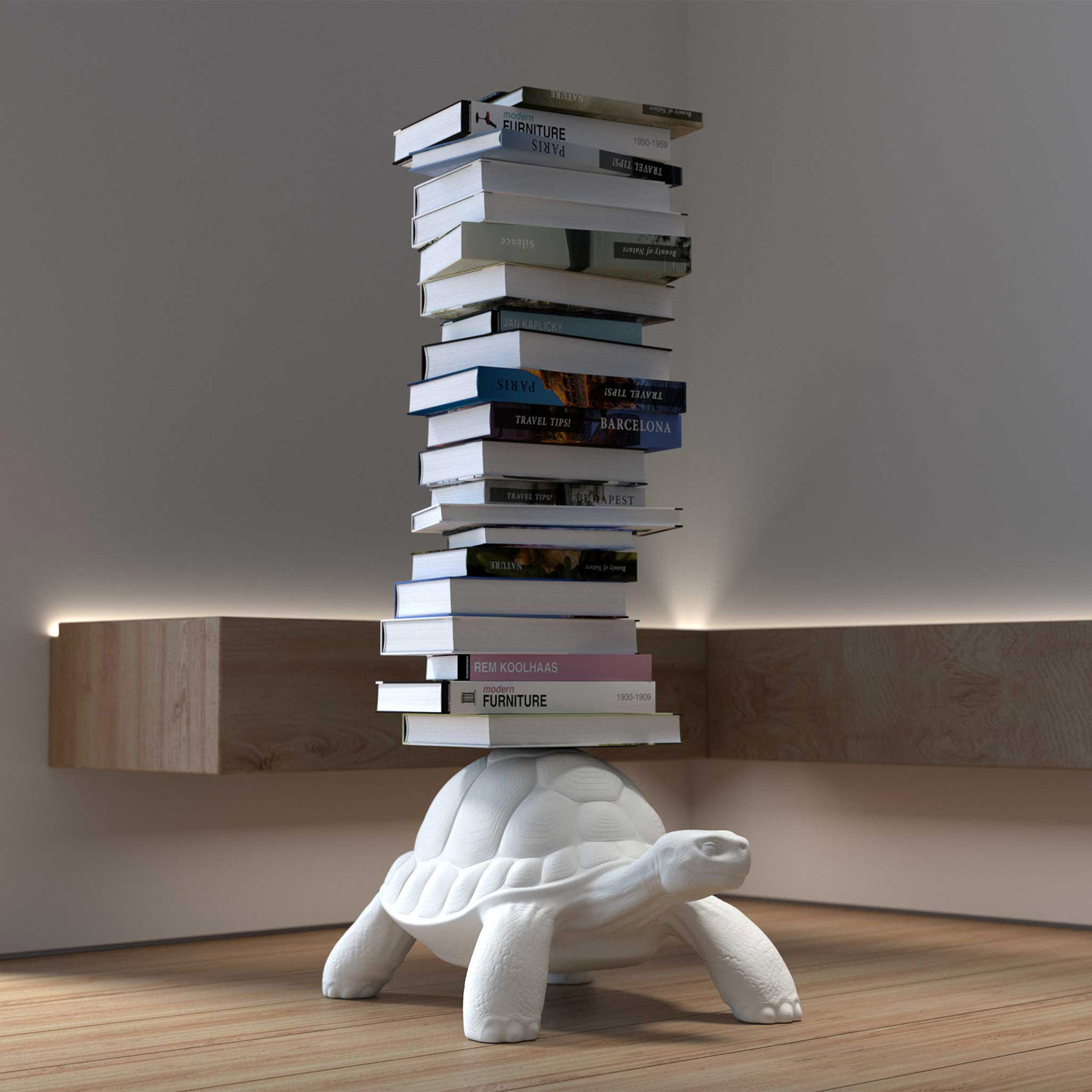 qeeboo turtle carry buecherregal weiss wohnzimmer 97707