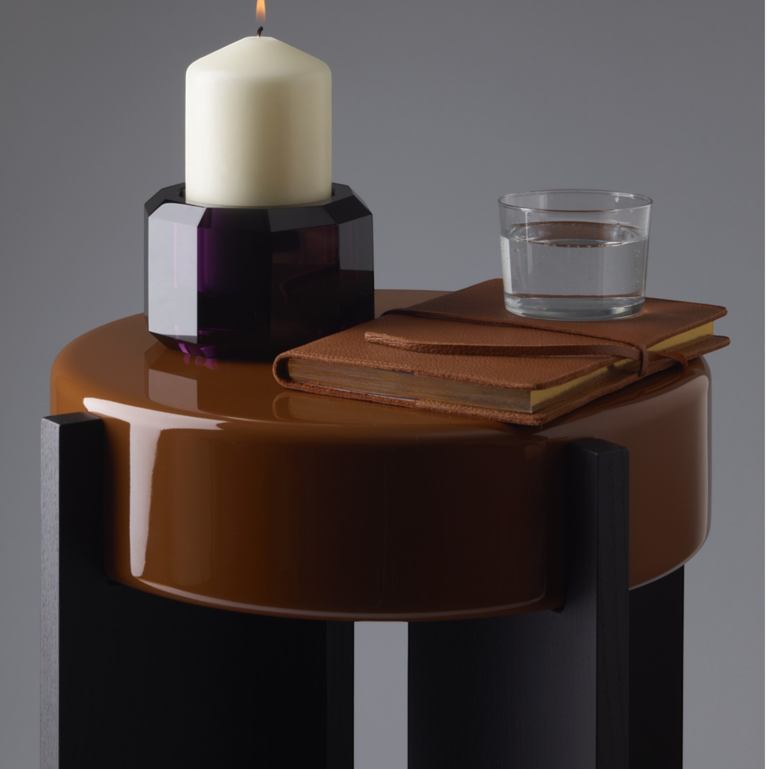 Decor Walther - KRISTALL Kerzenhalter bernstein